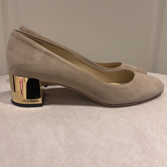 NWOB Jimmy Choo Jessie block heel pump antique rose ( beige ) 39 1/2 - Picture 2 of 10